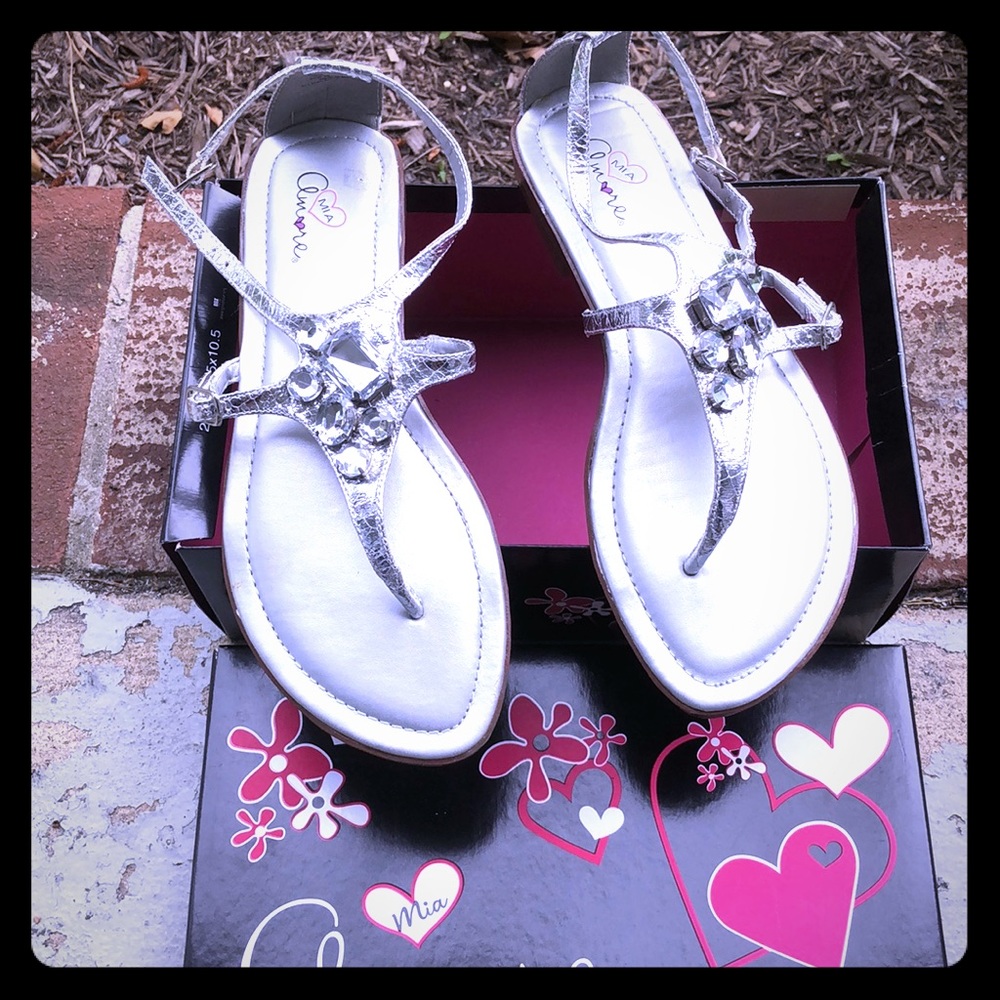 Silver glitter sandals